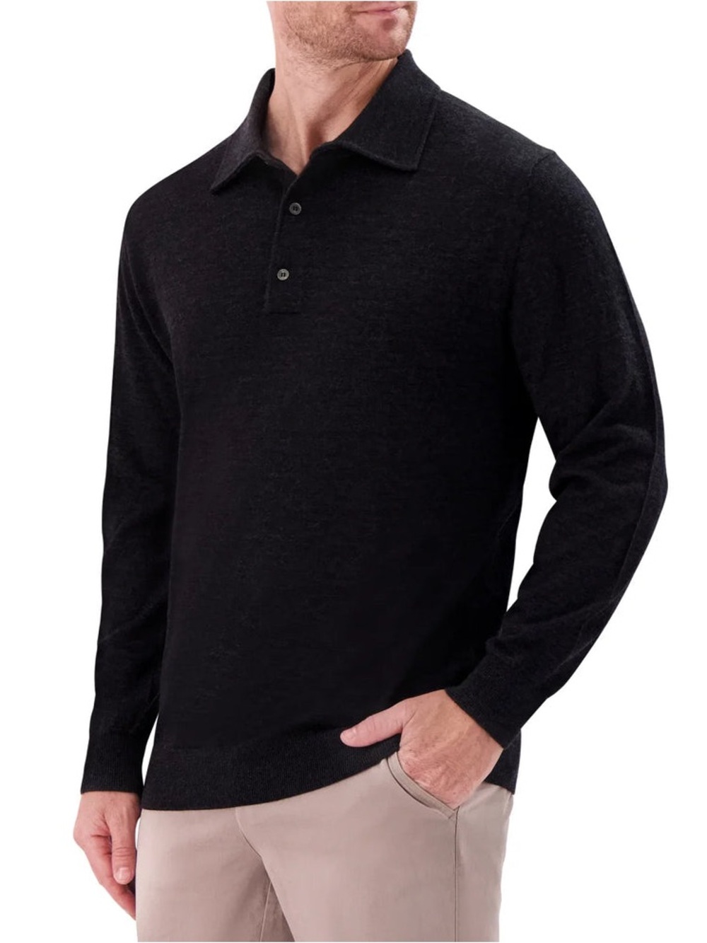 Modern English - Long Sleeve Merino Wool Polo Sweater